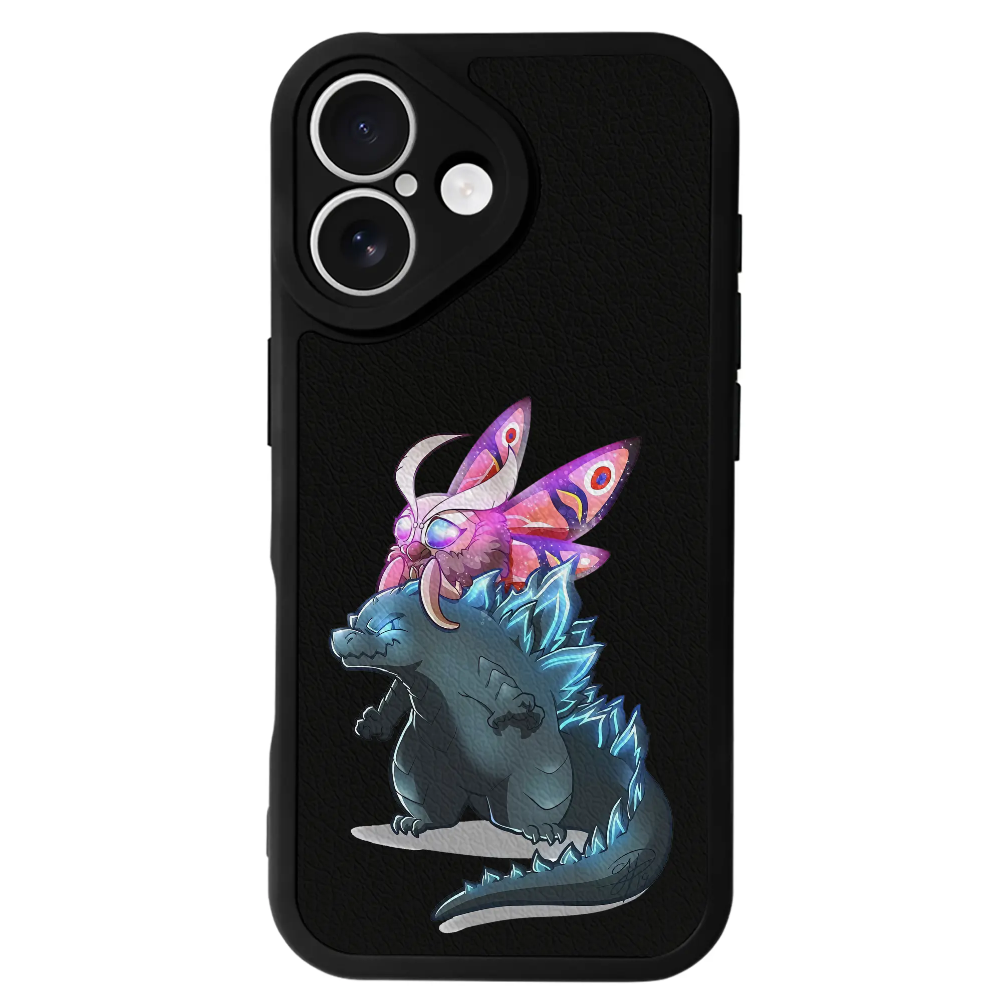 ゴジラ グッズ,モスラ - IPhone 16シリーズ対応 ・ シリコンスマホケース ・ レザー調 ・ 高精度フィット ・ 耐衝撃 ・ ワイヤレス充電対応 ・ 精密カット